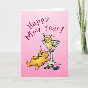 Festividades Feliz Mew Year Engraçada Cartão De Coquetel