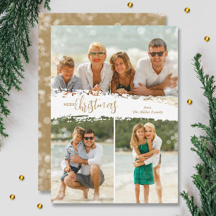 Festividades Feliz Natal 3 Colagem de Fotos Cartão de Férias