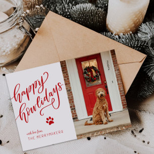 Festividades Feliz Natal Cartão com fotos de Cão Feriado de Pet