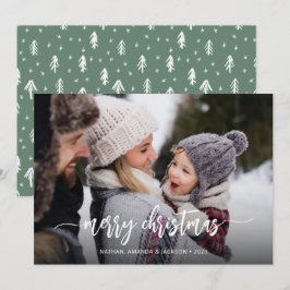 Festividades Feliz Natal - Cartão de Feriado de Uma Foto Modern