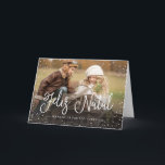 Festividades Feliz Natal | Cartão de Natal<br><div class="desc">Cartão de Natal com fotografia e design de neve</div>