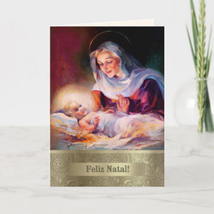 Festividades Feliz Natal. Cartão de Natal de Belas Artes em Por