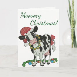 Festividades Feliz Natal! Cartão de Natal De Vaca