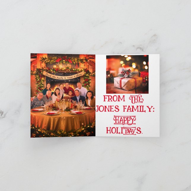 Festividades Feliz Natal cartão de Natal dobrado para família (Interior)