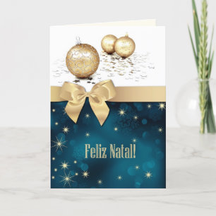 Festividades Feliz Natal. Cartão de Natal em Português