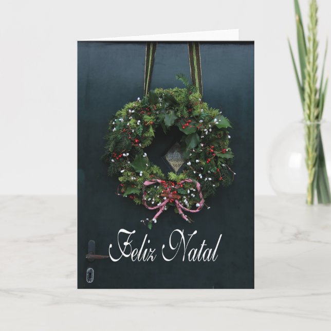 Festividades Feliz natal, cartão de Natal português (Frente)