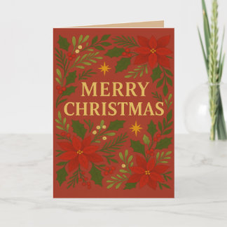 Festividades Feliz Natal - Cartão de Saudação de Temas Vermelho