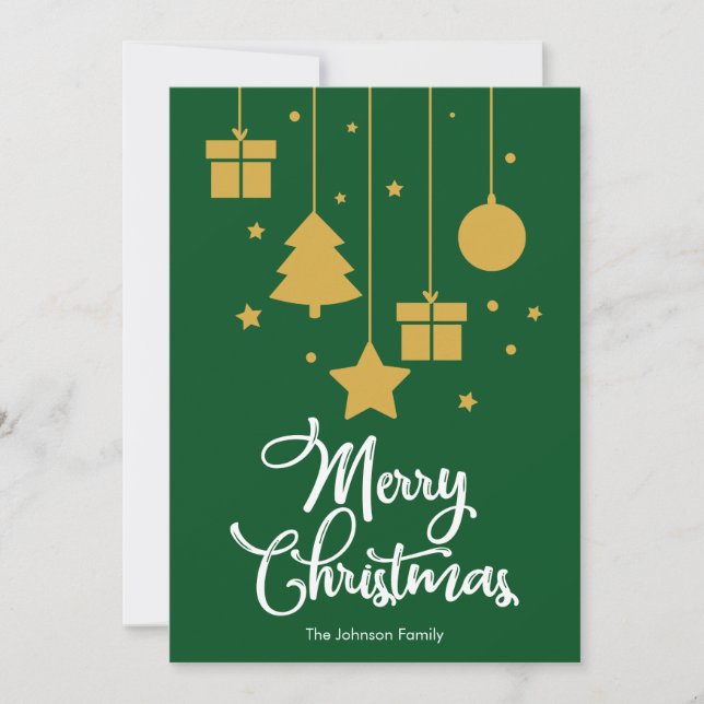 Festividades Feliz Natal Com O Cartão Verde De Natal (Frente)