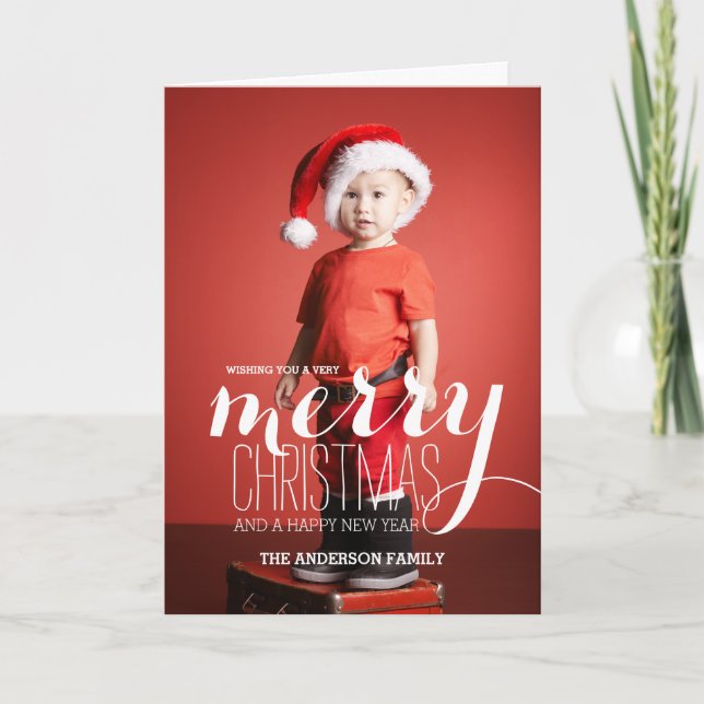 Festividades Feliz Natal Deseja Um Cartão De Saudação De Foto D (Frente)
