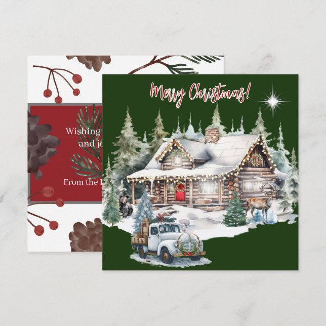 Festividades Feliz Natal do Cartão de Férias de Cabina (Frente/Verso)