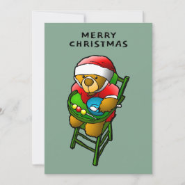 Festividades Feliz Natal do cartão do ursinho de pelúcia