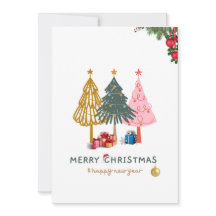 Feliz Natal e Cartão de Saudação de Ano Novo