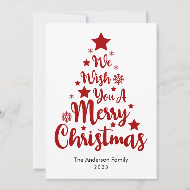 Festividades Feliz Natal Em Forma De Árvore Em Cartão De Natal  (Frente)