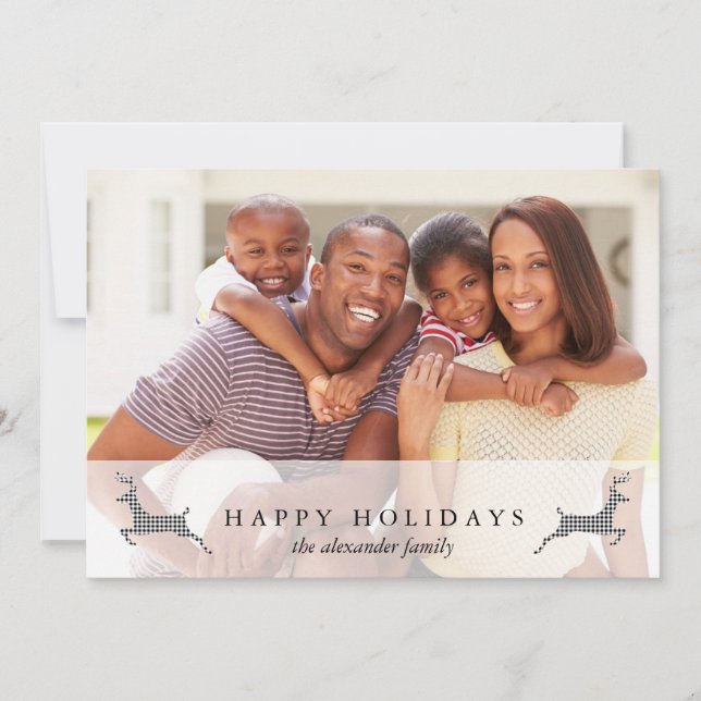 Festividades Feliz Natal Férias Cartão com fotos Russo de Veado (Frente)