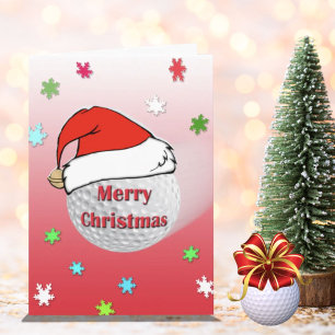 Festividades Feliz Natal Golf Ball Santa Hat Cartão de Saudação
