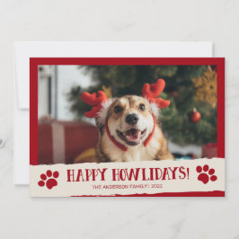 Festividades Feliz Natal Howlidays Pet Cachorro Foto Cartão de 