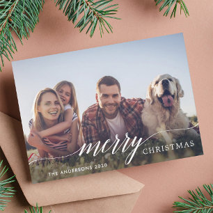 Festividades Feliz Natal Moderno Cartão com fotos de Férias d