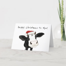 Festividades Feliz Natal para a Moo, Cartão de Natal de Vaca Bo
