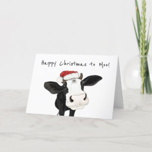 Festividades Feliz Natal para a Moo, Cartão de Natal de Vaca Bo