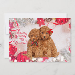 Festividades Feliz Natal Poodles Personalizado Cartão de Férias