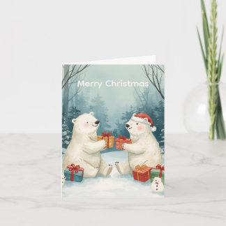 Festividades Feliz Natal Urso Polar Presentes Cartão de Natal