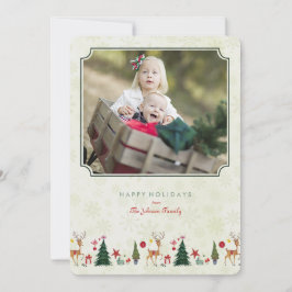 Festividades Feliz Natal | Veado & Árvore | Cartão de Foto