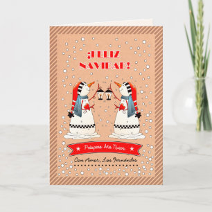 Festividades Feliz Navidad. Cartão de Natal em espanhol