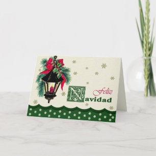 Festividades Feliz Navidad. Cartão de Natal em espanhol