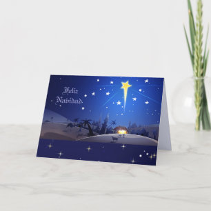 Festividades Feliz Navidad. Cartão de Natal em espanhol