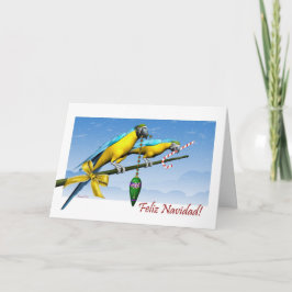 Festividades Feliz Navidad Macaw - Cartão de Natal Espanhol