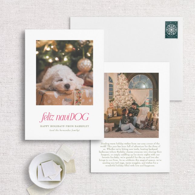 Festividades Feliz NaviDog Punny Pet Cartão de Natal (Criador carregado)