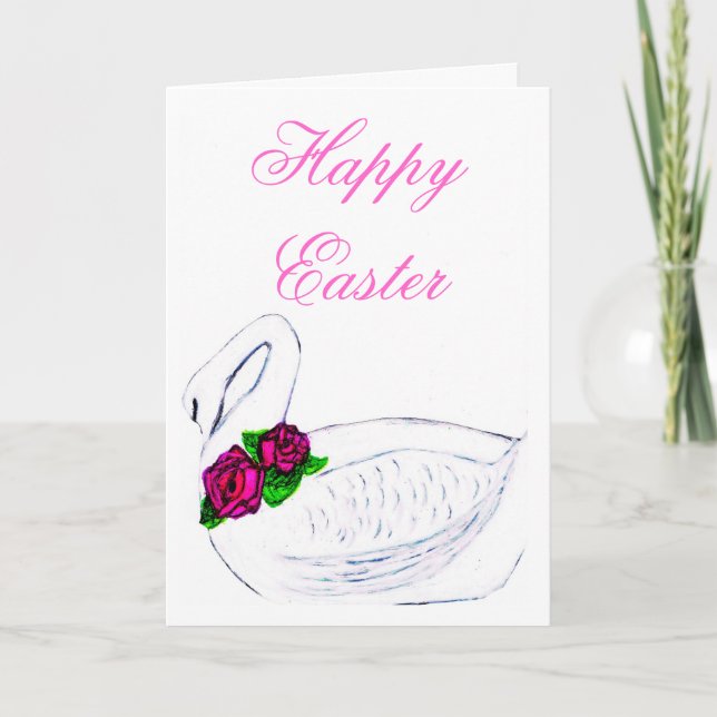 Festividades FELIZ PÁSCOA cartão de CISNE (Frente)