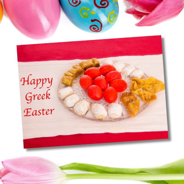 Festividades Feliz Páscoa Grega Com Cartão de Biscoitos Gregos (Criador carregado)
