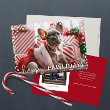 Feliz Pawlidays Cartão de Férias de Amores de Anim