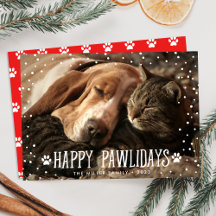 Feliz Pawlidays | Cartão de Foto de Férias