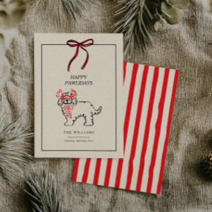 Festividades Feliz Pawlidays Cartão de Natal Moderno para Famíl