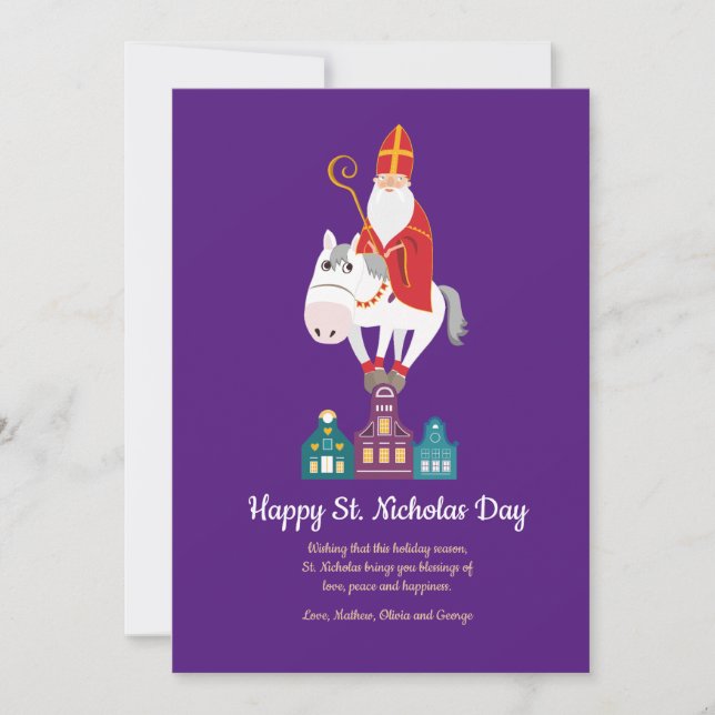 Festividades Feliz Rua, Dia de Nicholas Saudando o Cartão de Fé (Frente)