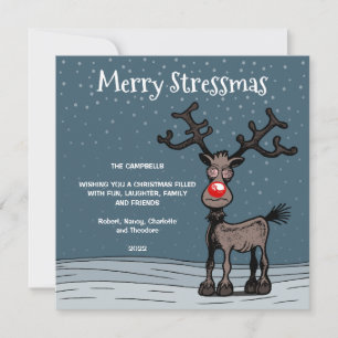 Festividades Feliz Stressmas com cartão de Natal do Rudolph