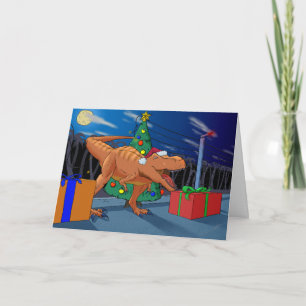 Festividades Feliz T-Rexmas - Cartão de Saudação