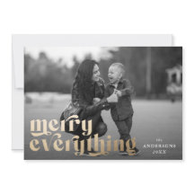 Feliz Tudo O Cartão com fotos De Férias Da Tipogra