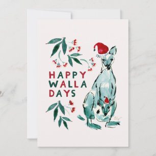 Festividades FELIZ WALLADAYS Wallaby Cartão de Natal