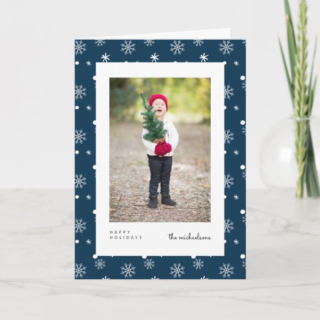 Festividades FELIZES HOLIDAYS | Adicione seu cartão de feriado  (Frente)