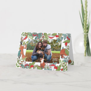 Festividades Feriado Cartão com fotos Fox Cuja Floresta de Nata