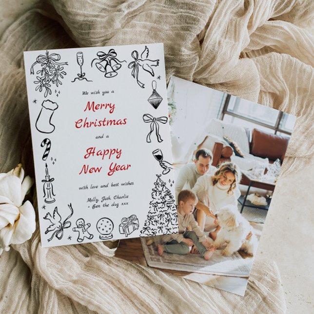 Festividades Feriado Vermelho de Férias Desenhado com Cartão de (Criador carregado)