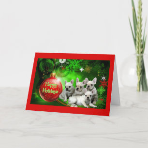Festividades Feriados felizes do Cartão de Natal do Buldogue Fr