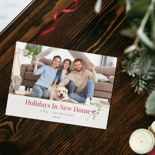 Festividades Férias em Novo Lar Cartão de Natal com Foto