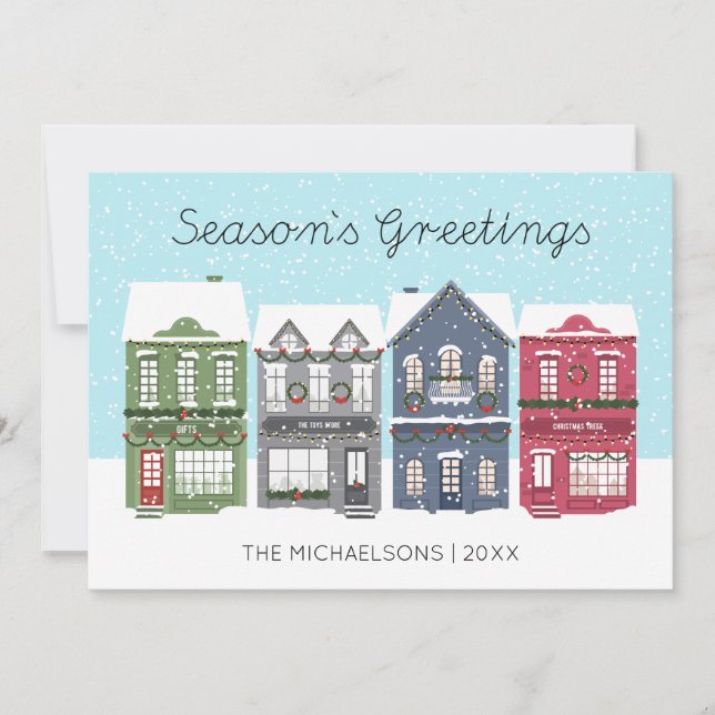 Festividades Férias Felizes Christmas Town | Cartão de Férias d (Frente)