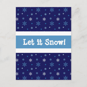 Festividades Floco de Neve Azul "Deixe nevar" Cartão Postal