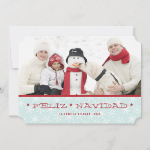 Festividades Flocos de neve Cartão com fotos de Férias em Esp