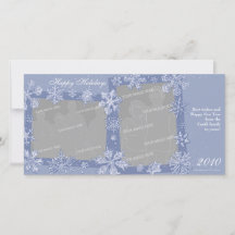 Flocos de Neve Personalizados Cartão Duplo de Foto